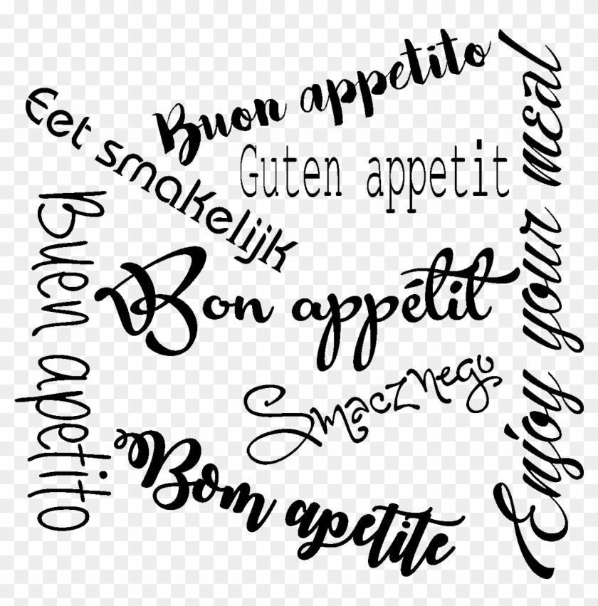Sticker Citation Bon Appetit Multilingues Ambiance - Massage Clipart