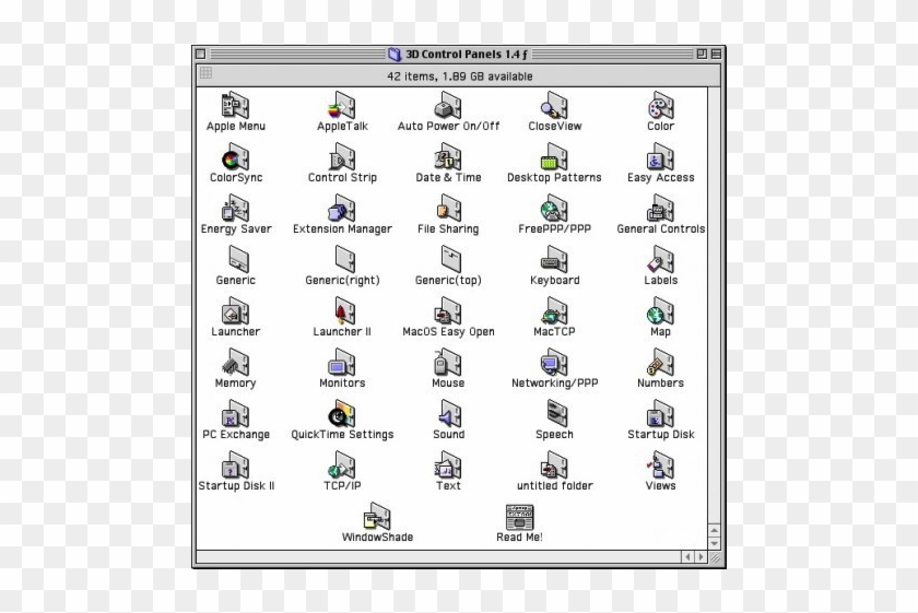 3d Control Panel Icons - Old Mac Os Icons Clipart #3845349