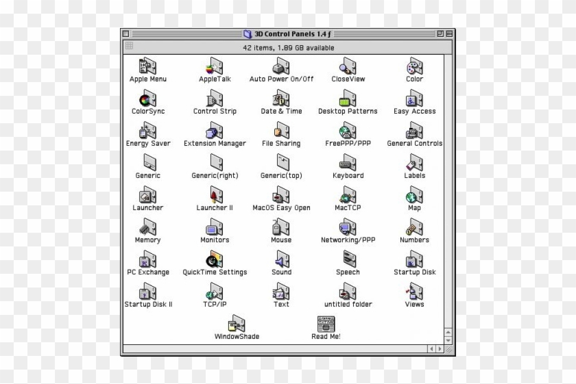3d Control Panel Icons - Old Mac Os Icons Clipart