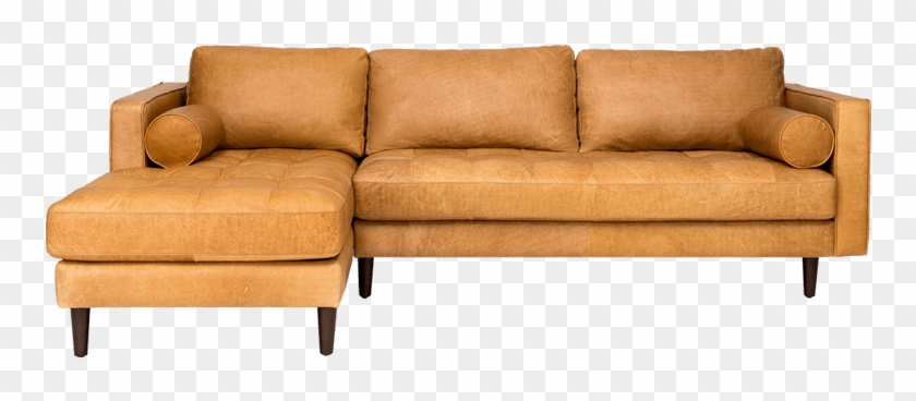 3 Seater L Shaped Leatherette Sofa Tan - Article Sven Sectional Sofa Clipart #3845695