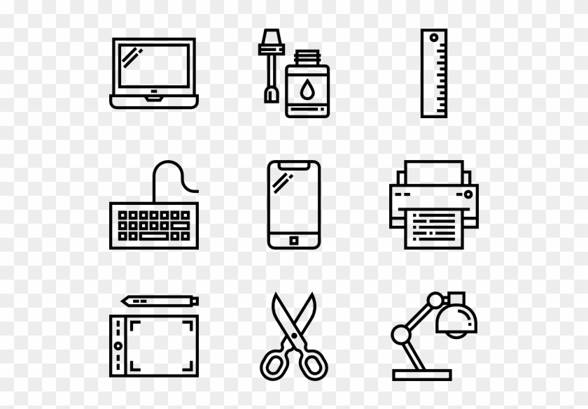 Office Suppliers - Monochrome Clipart #3846568