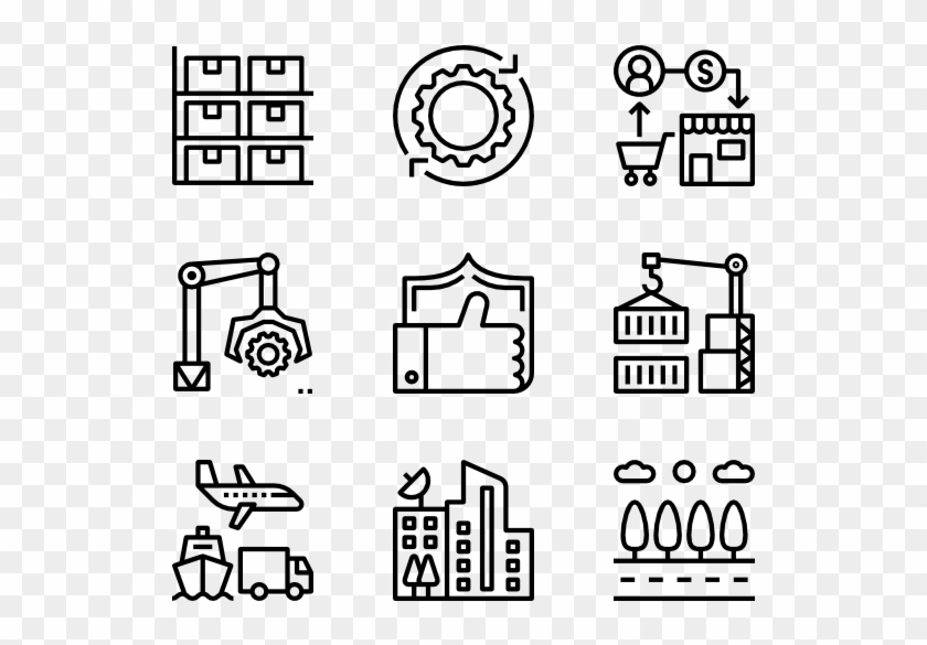 Logistics - Manufacturing Icons Clipart