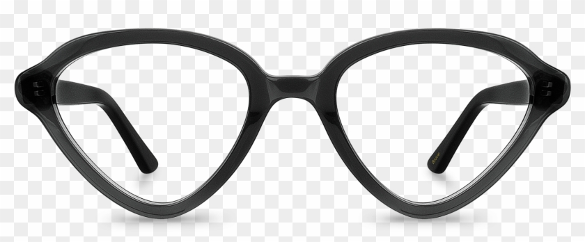 Front View Of Spade Black Oval Glasses Made From Black - Lunettes Noires Rondes Clipart #3846730