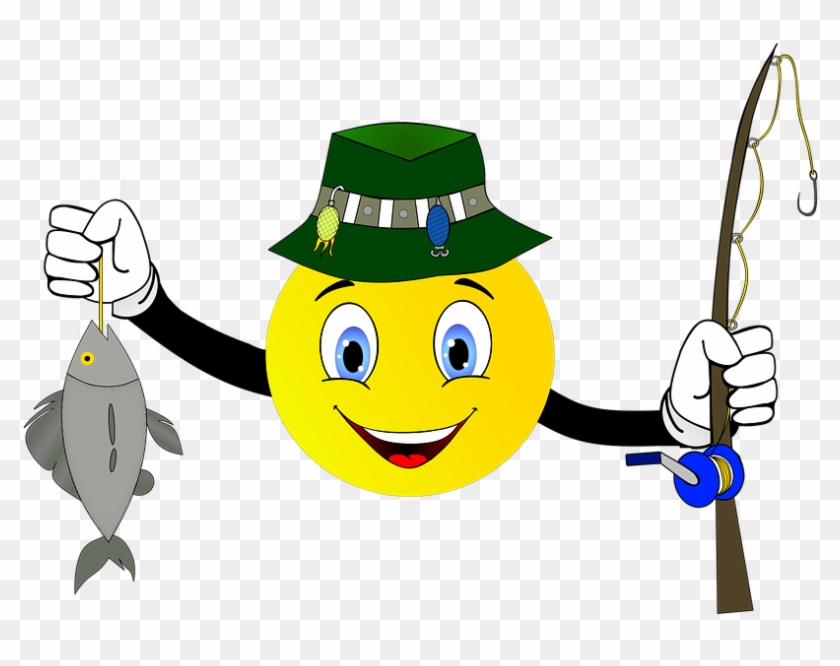 Angler Fishing Rod Fishing Fish Fishing Hat - Smiley Clipart