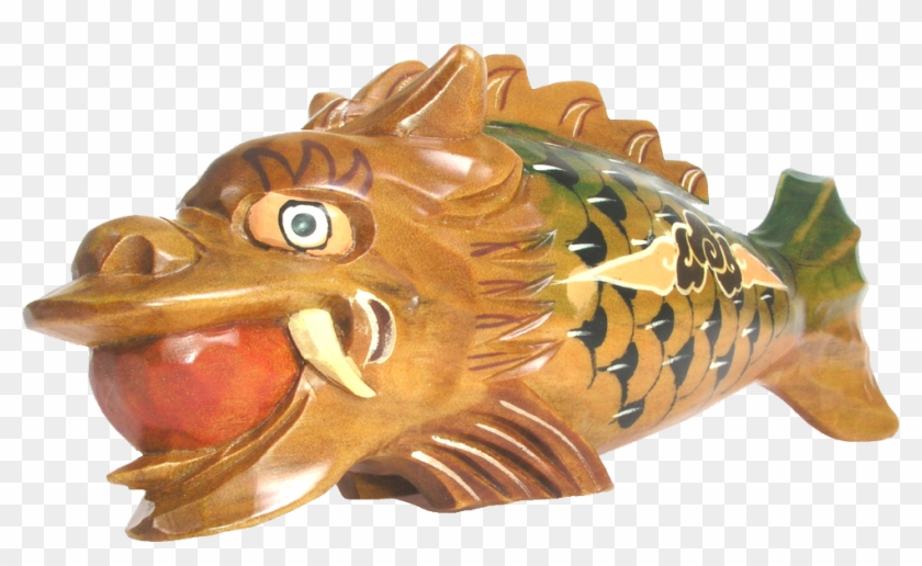 Wooden Fish Sculptur - Blowfish Clipart