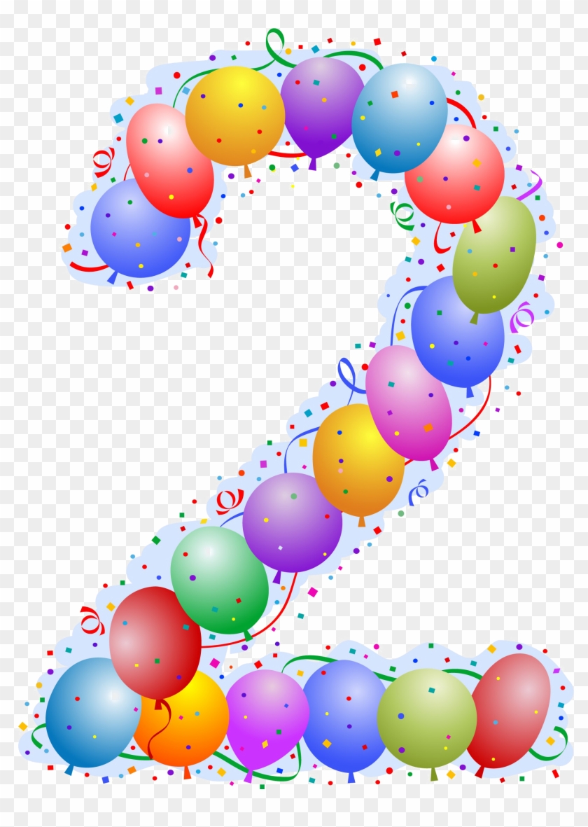 Numero 2 Con Globos Clipart