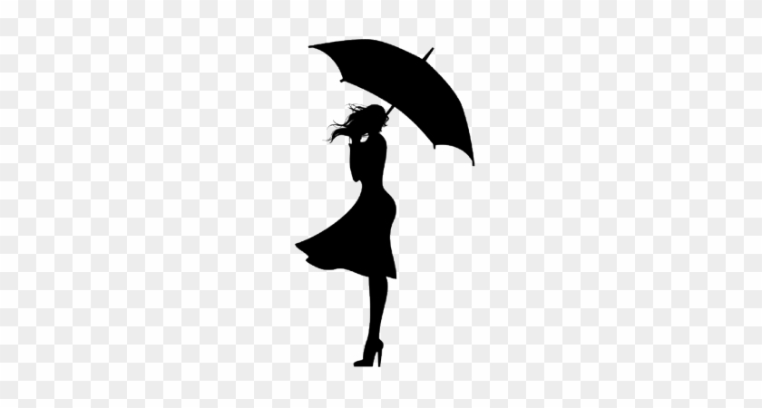 #silhouette #woman#umbrella #freetoedit - Girl Standing In The Rain Clipart #3848953