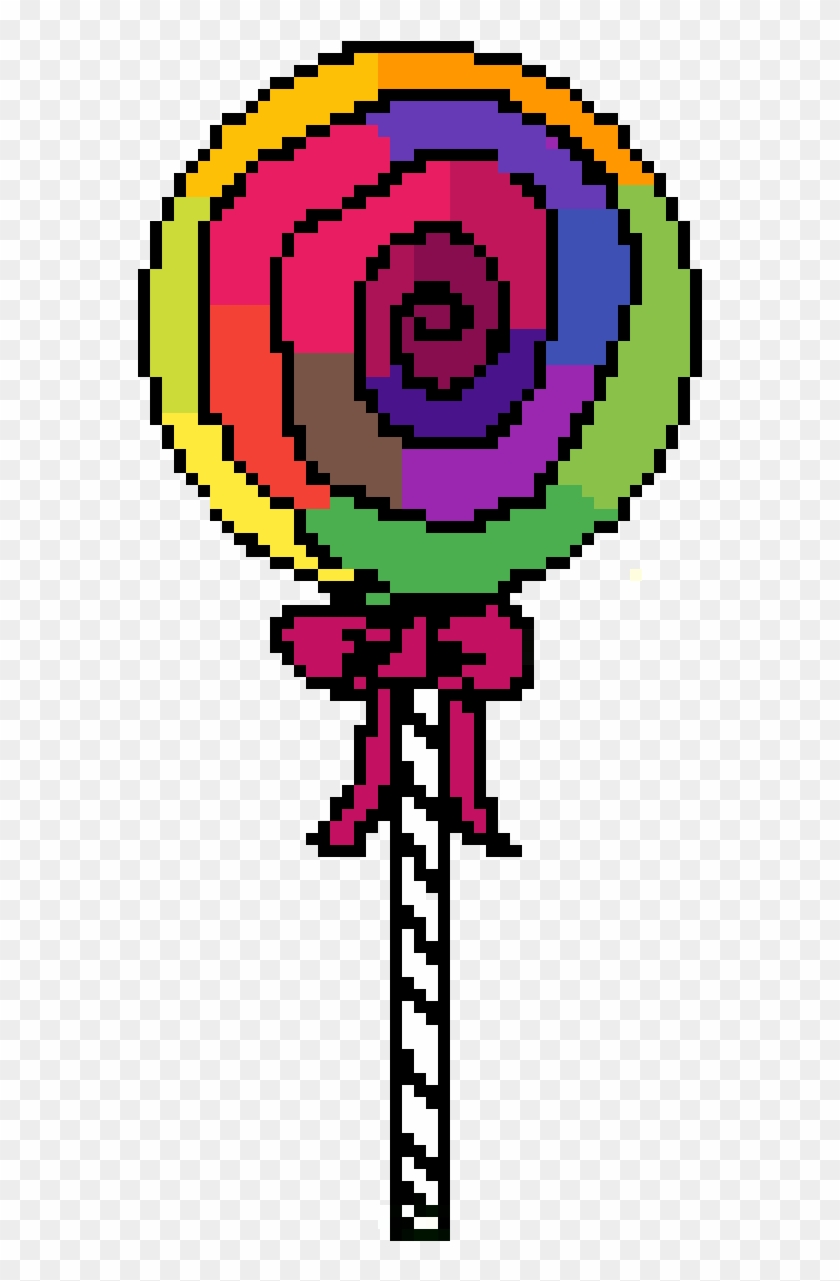 Rainbow Lollipop - Pixel Art Circle Clipart