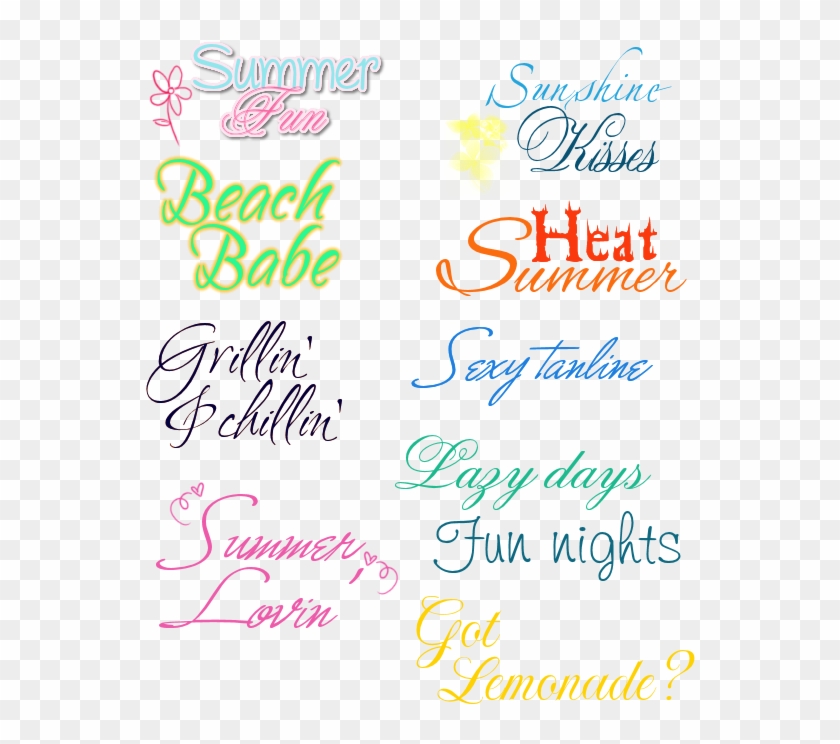 Summer Word Art - Calligraphy Clipart