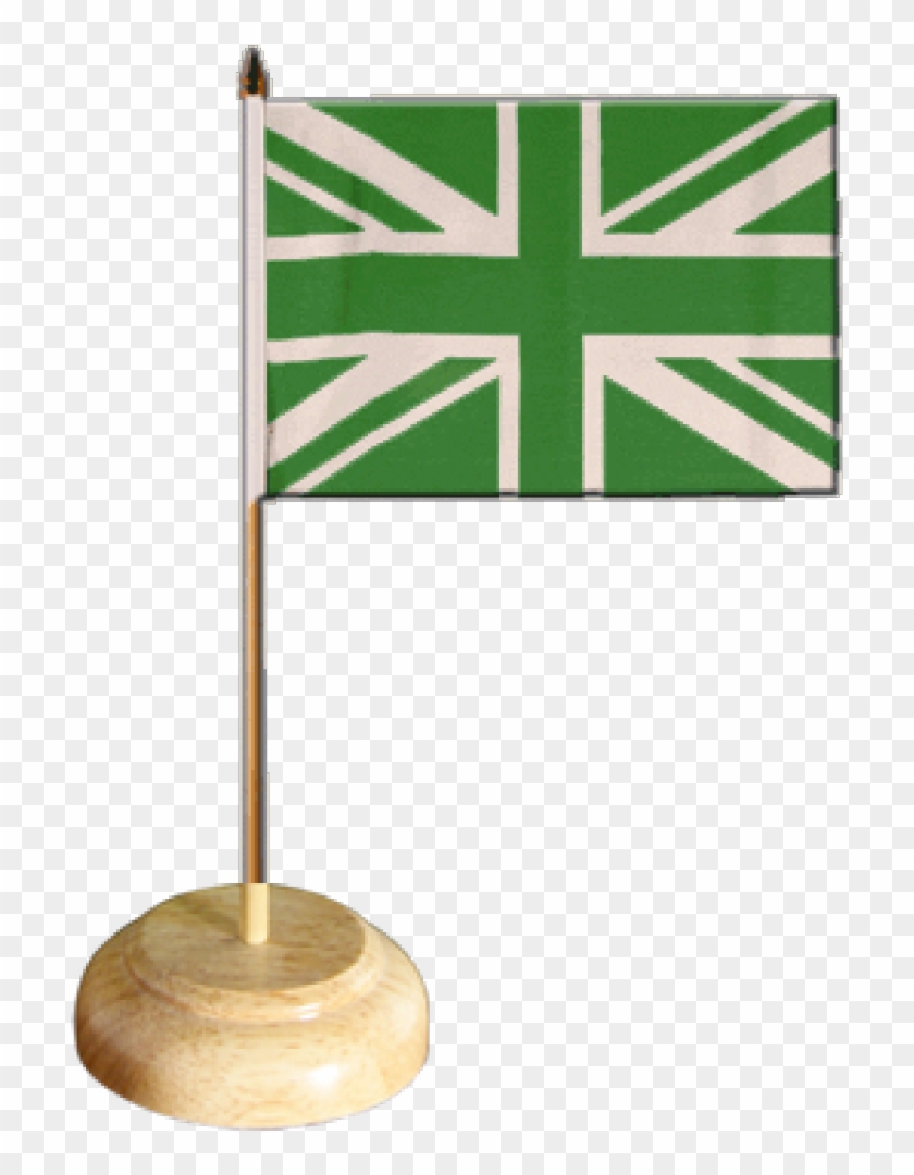 Great Britain Union Jack Green Table Flag - United Kingdom Flag Clipart