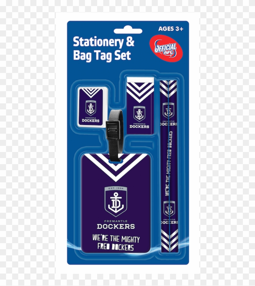 Fremantle Dockers Afl Stationery And Bag Tag Set - Official Afl Stationery Clipart