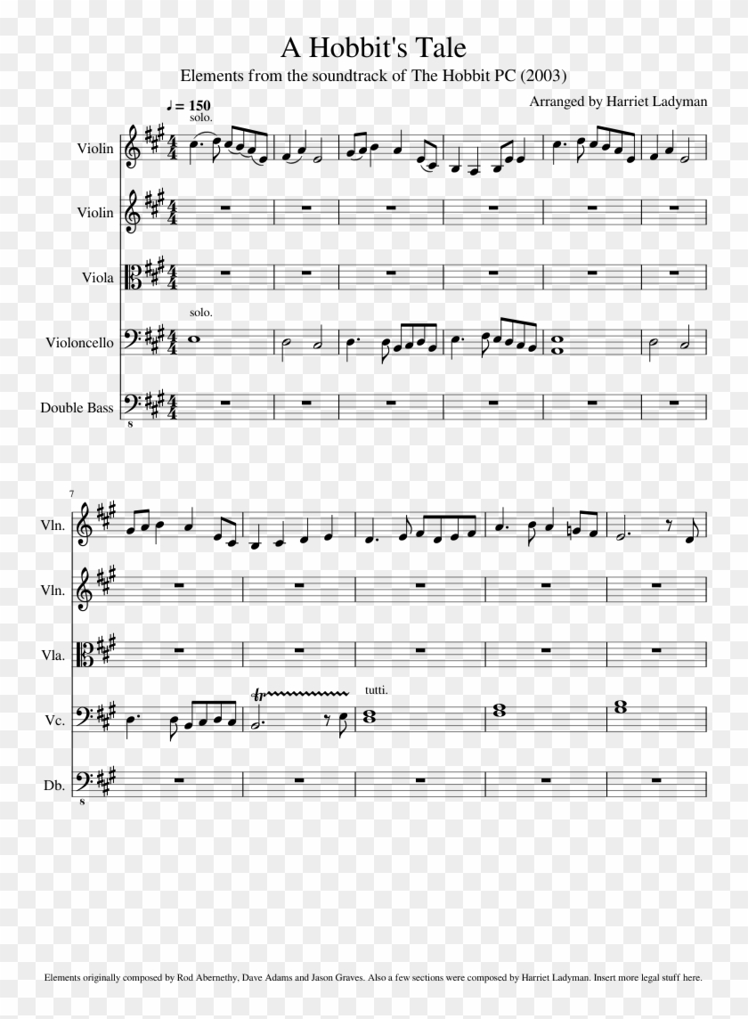 A Hobbit's Tale Sheet Music Composed By Arranged By - Angel With A Shotgun Trumpet Sheet Music Clipart #3853685