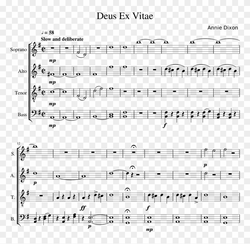 Deus Ex Vitae Sheet Music Composed By Annie Dixon 1 - We Find Love Daniel Caesar Sheet Music Clipart #3854421