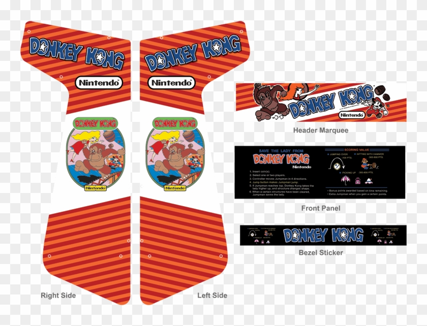 Custom Donkey Kong Inspired Graphics For Xtension Arcade - Donkey Kong Arcade Graphics Clipart