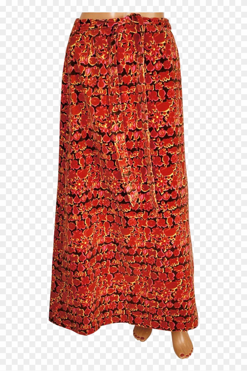 Vintage Lilly Pulitzer Maxi Skirt 1960s Printed Velvet - Wrap Skirt Maxi Cotton Clipart