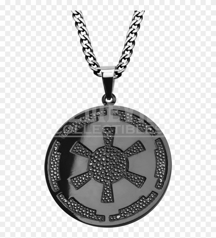 Galactic Empire Gunmetal Pendant With Chain - Necklace Clipart #3859809