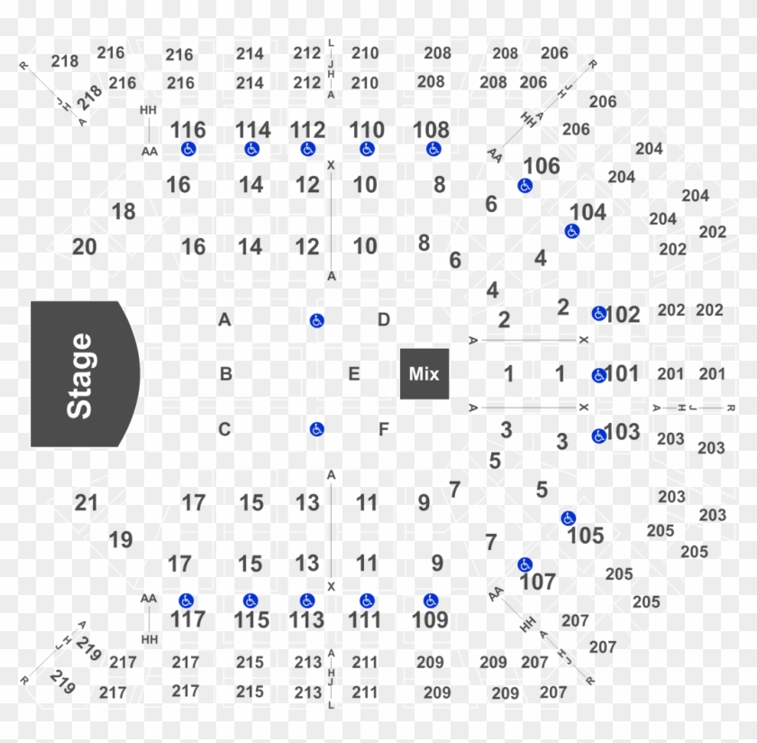 Mgm Grand Garden Arena Section 203 Row F Clipart 3860751 Pikpng