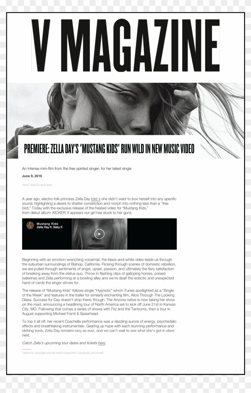 V Magazine - Zella Day - Paper Clipart