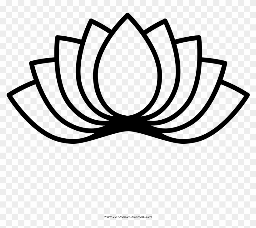 Lotus Flower Coloring Page - Drawing Clipart #3863294