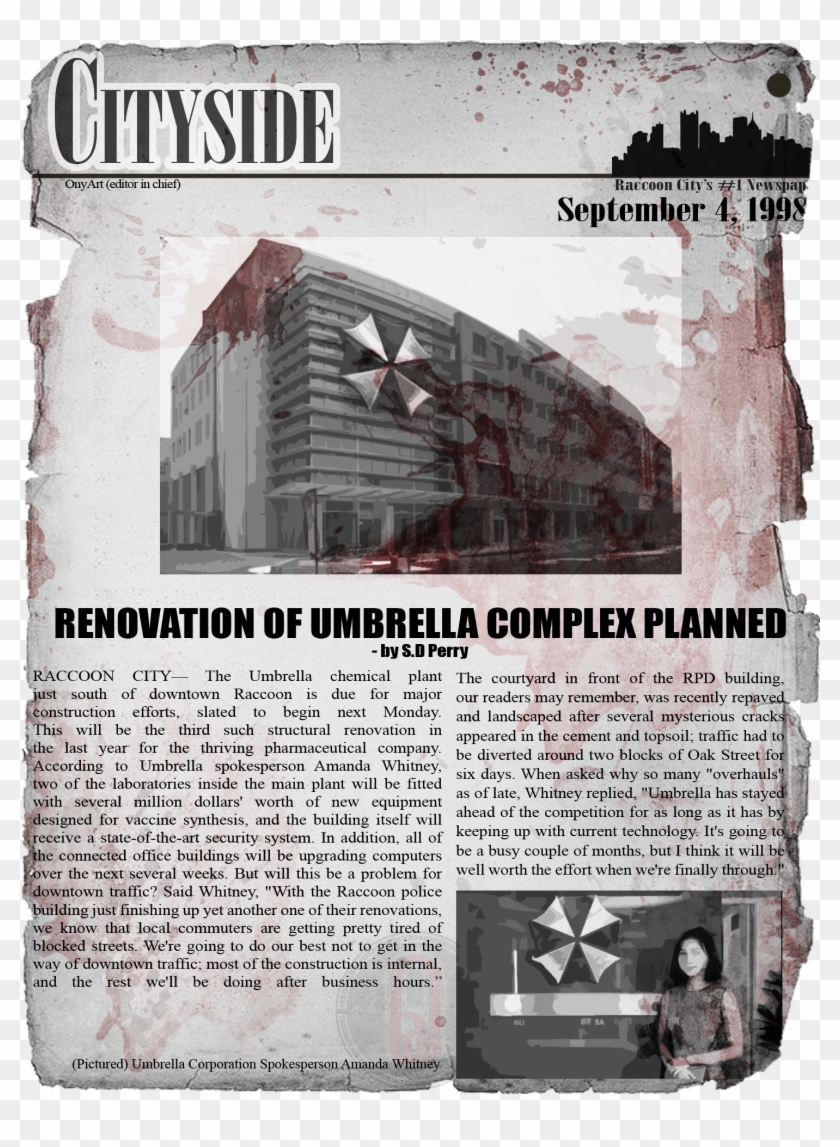 Newspapers From The Resident Evil 2 Era Found Scattered - Poster Clipart #3865020