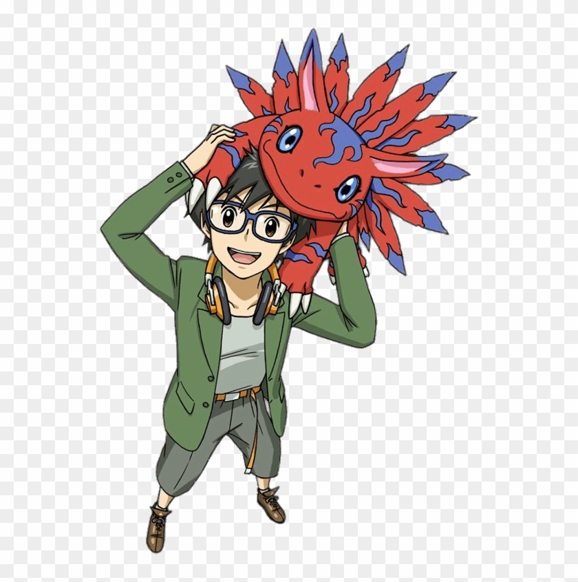 Digimon Characters Keito Tamada And Elecmon - Digimon Elecmon Clipart