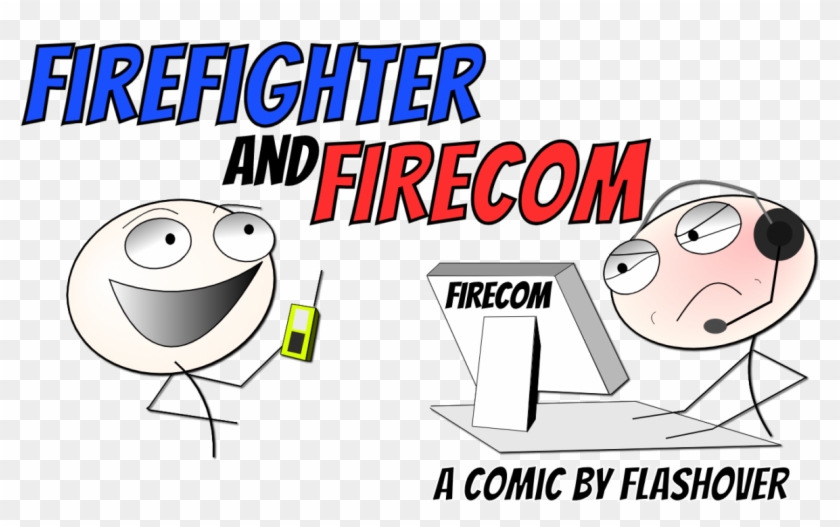 Firefighter And Firecom Logo - Cartoon Clipart #3867989
