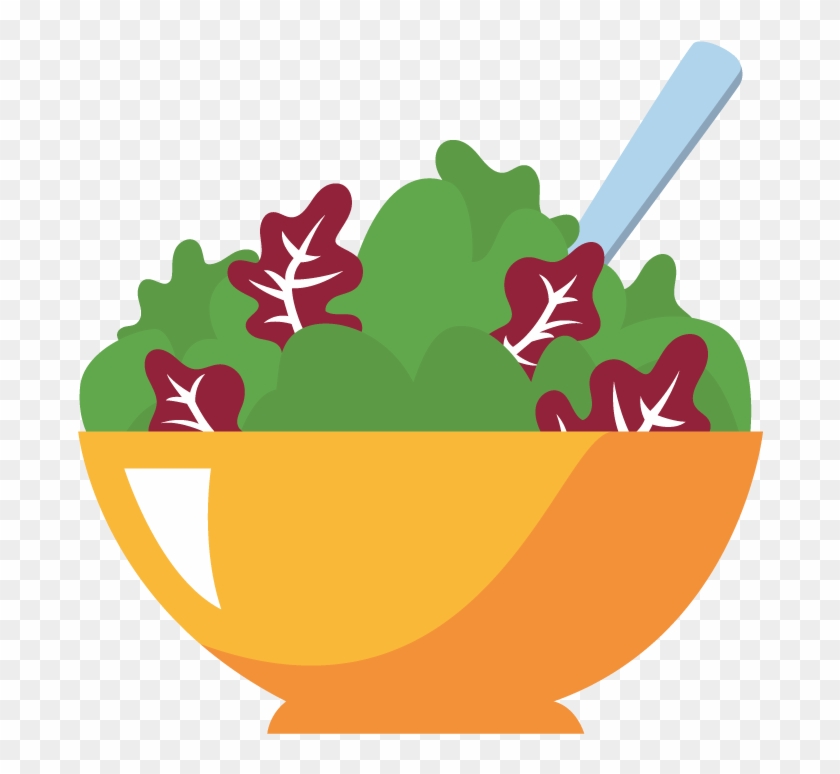 A Bowl Of Fresh Greens - Illustration Clipart