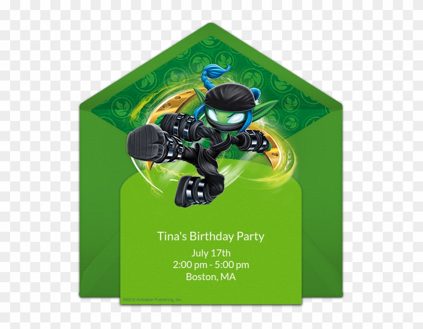 Skylanders Stealth Elf Online Invitation - Graphic Design Clipart #3869370