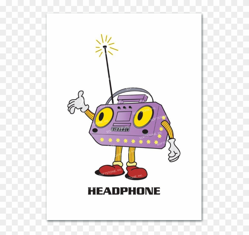 "voices Of Cj" Character Poster- Headphone - Cartoon Clipart #3870629