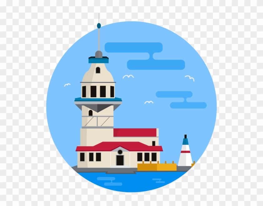 Maiden Tower V2 Illustrator Photoshop Site Material - Istanbul Clipart - Png Download #3871034