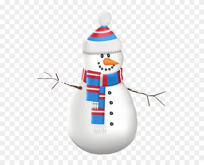 Snowman Hat And Scarf Transparent Clip Art Image - Snowman - Png Download