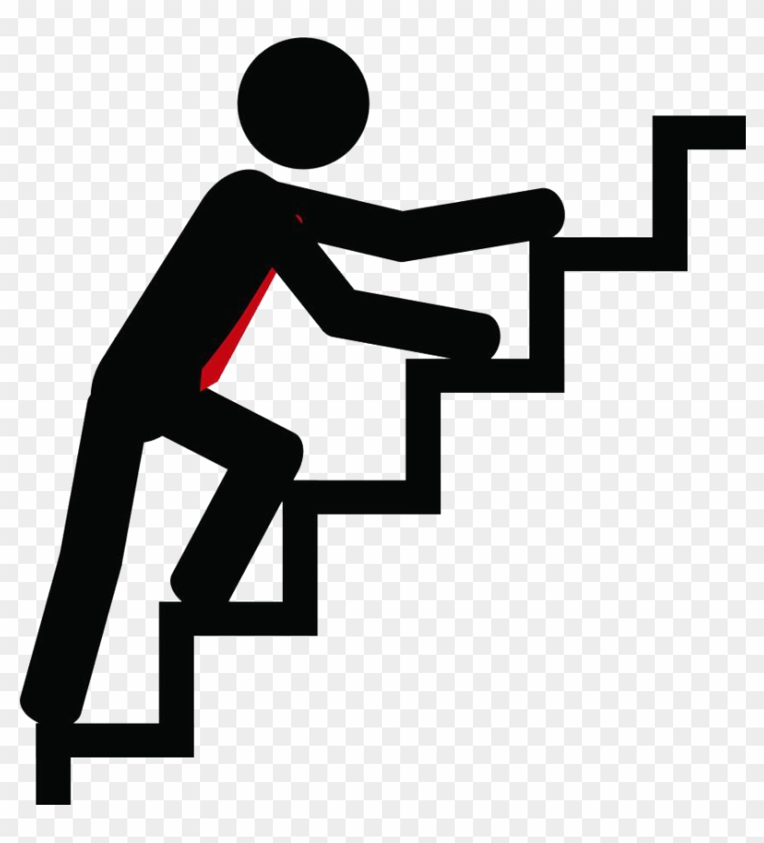 Stair Climbing Clip Art The - Man Climbing Stairs Png Transparent Png #3871425