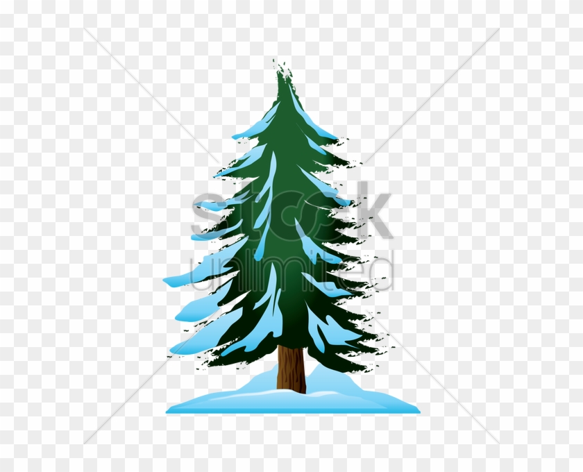 Download Snow Pine Trees Icon Png Clipart Christmas - Pine Tree With Snow Vector Transparent Png #3871499