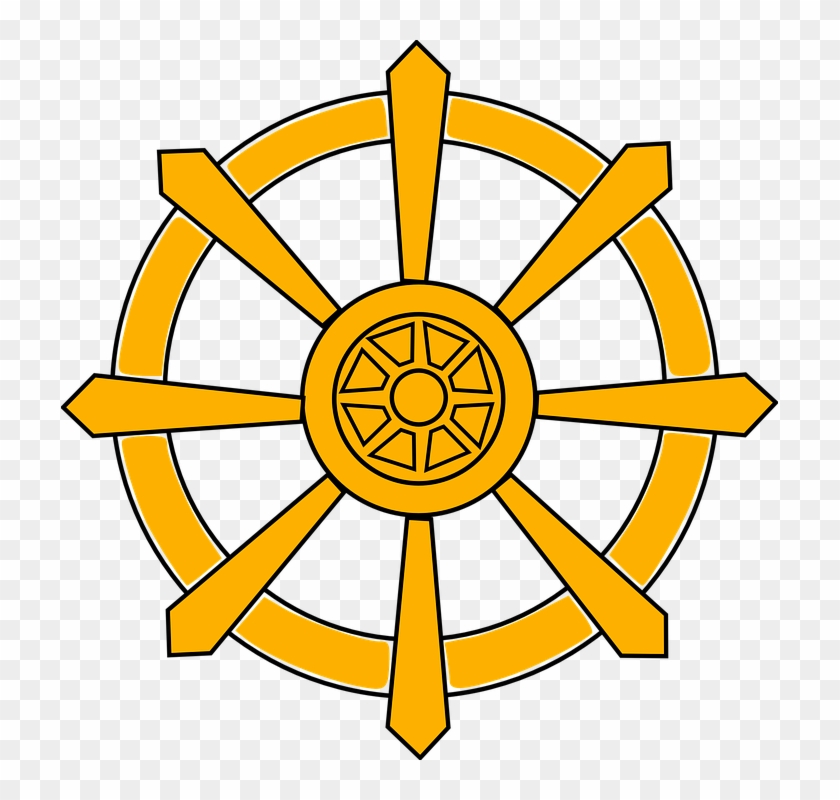 Helm Rudder Steering Steering Wheel Buddha - Clip Art Buddhist Symbols - Png Download