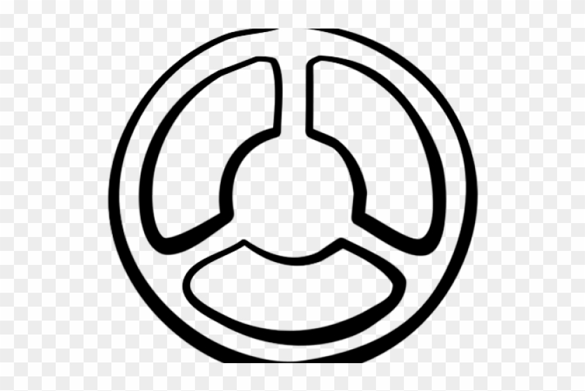 Steering Wheel Black And White Clip Art - Png Download
