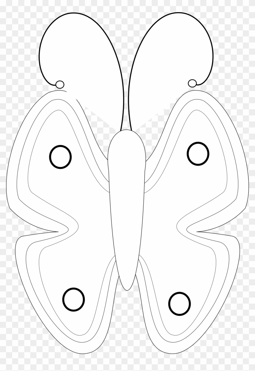 Butterfly 56 Black White Line - Butterfly Clipart #3871739