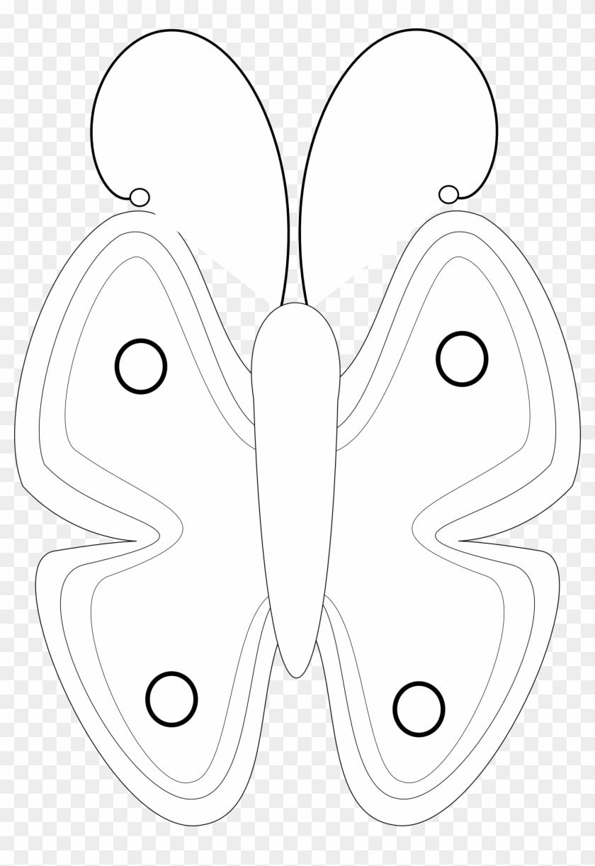 Butterfly 56 Black White Line - Butterfly Clipart
