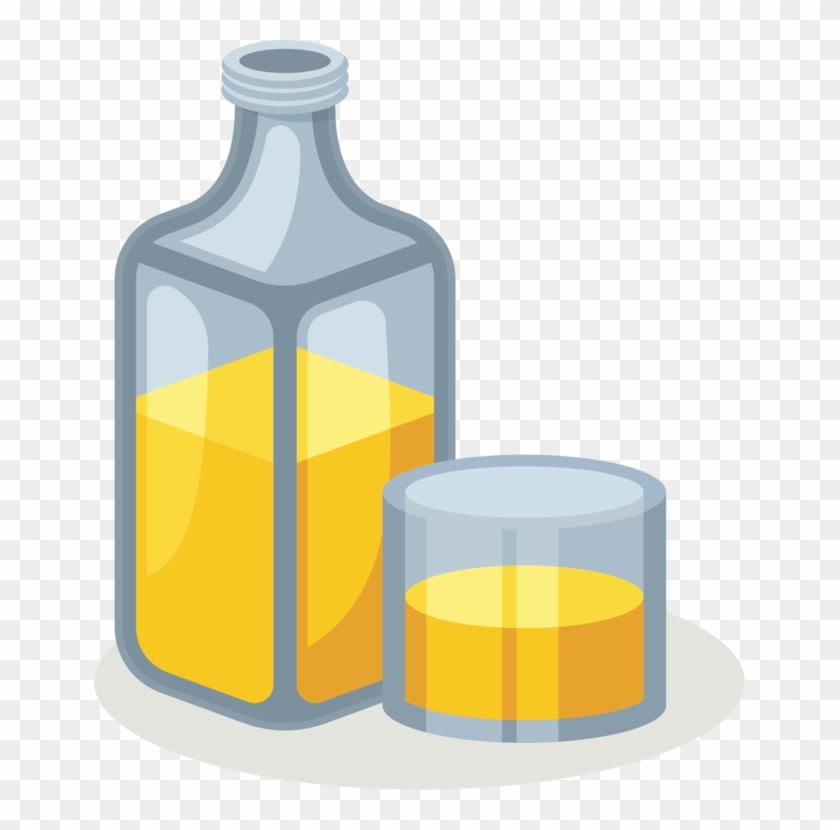 Glass Bottle Red Wine - Glass With Bottle Clipart - Png Download