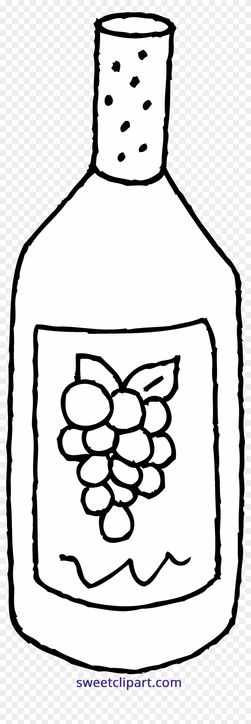Clip Coloring Page Sweet Clip Art - Wine Clipart Black And White - Png Download #3871947