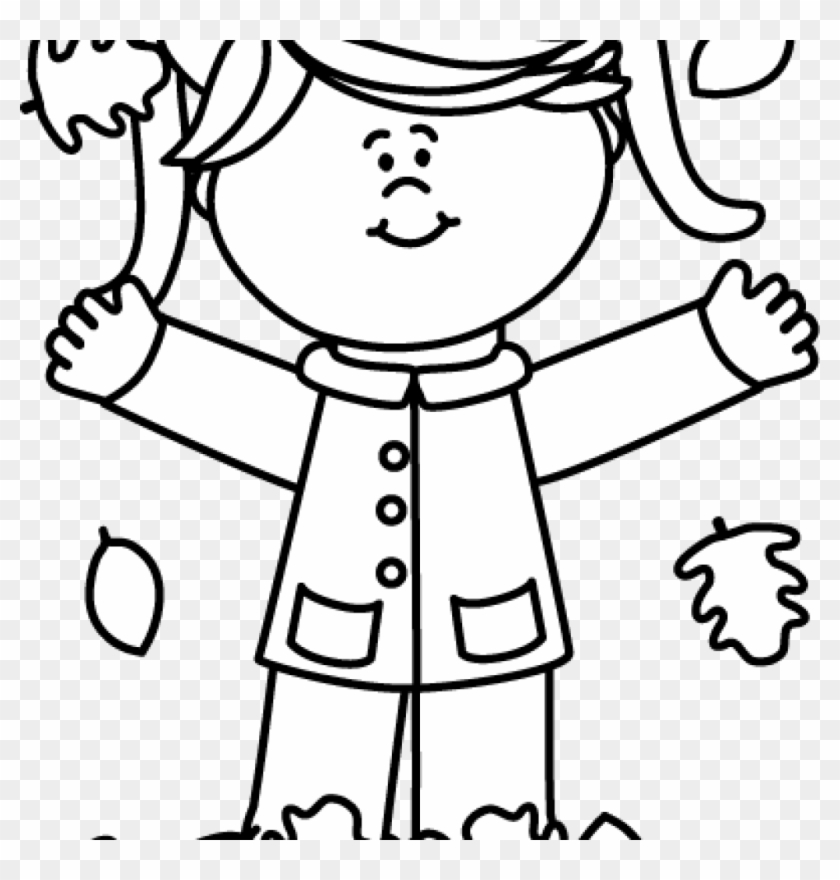 Graphic Free Monkey Hatenylo Com Girl Playing In Leaves - Jump Clip Art Black And White - Png Download #3872077