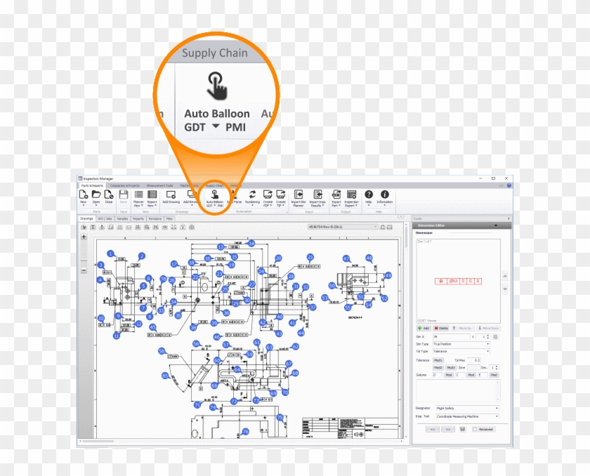 One-click Automatic Ballooning - Fai Bubble Drawing Clipart