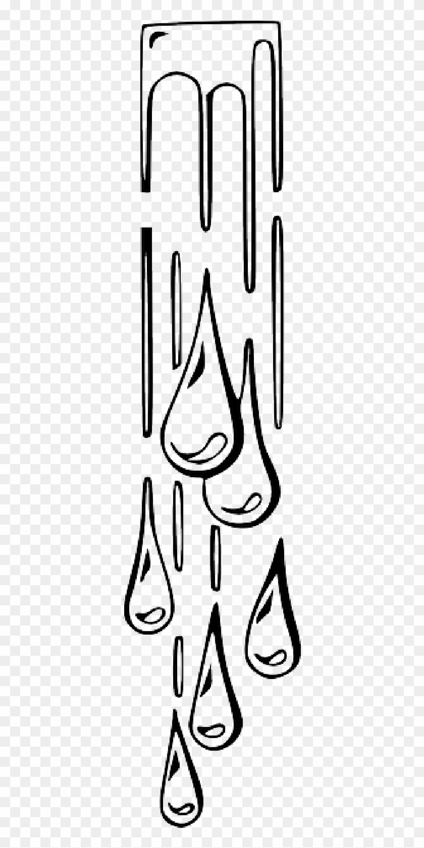 Water, Outline, Cartoon, Rain, Drop, Coloring, Drops - Rain Drop Clip Art - Png Download