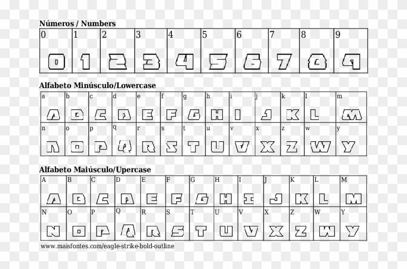 Font Details Eagle Strike Bold Outline - Fonte Pet Shop Clipart