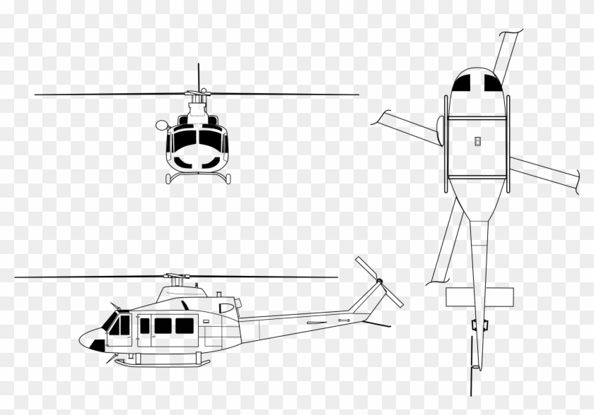 Drawing Helicopters Transparent Png Clipart Free Download - Bell 412 #3872891