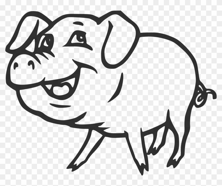 Pig Bbq Clipart - Pig Black And White Clipart - Png Download #3873067