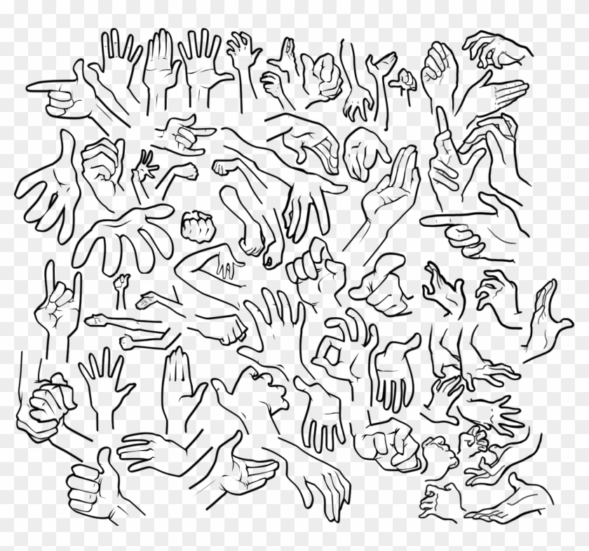 Blank Drawing Realistic - Cartoon Hand Drawing Reference Clipart