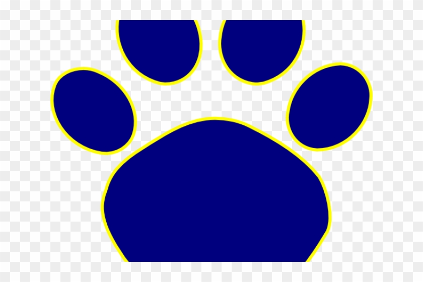 Bobcat Paw Print Outline - Blue And Gold Paw Prints Clipart #3873221