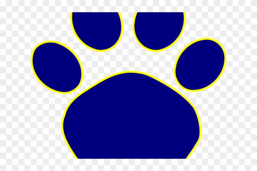 Bobcat Paw Print Outline - Blue And Gold Paw Prints Clipart