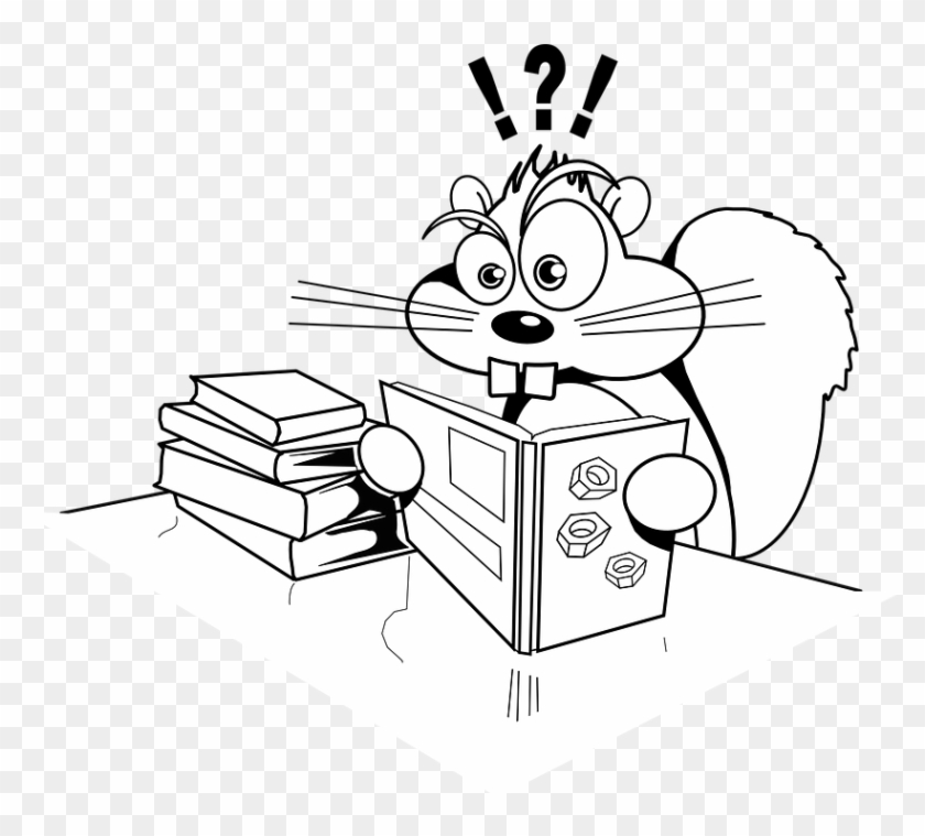 Squirrel, Reading, Books, Surprise - Reading Pun Clipart #3874203