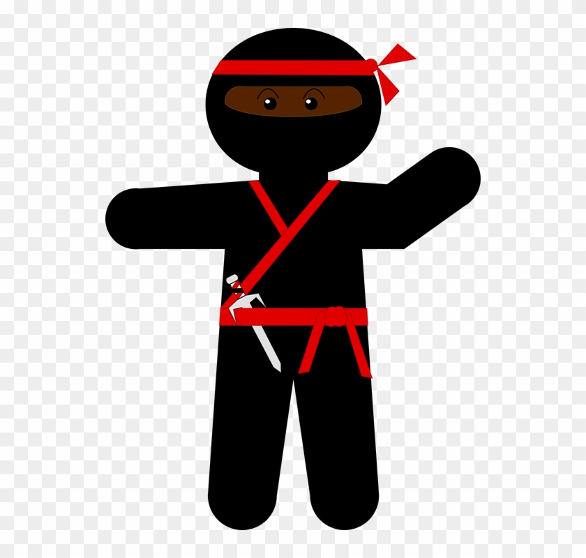 Man Ninja Warrior Japanese Samurai Martial - Simple Clipart Ninja - Png Download